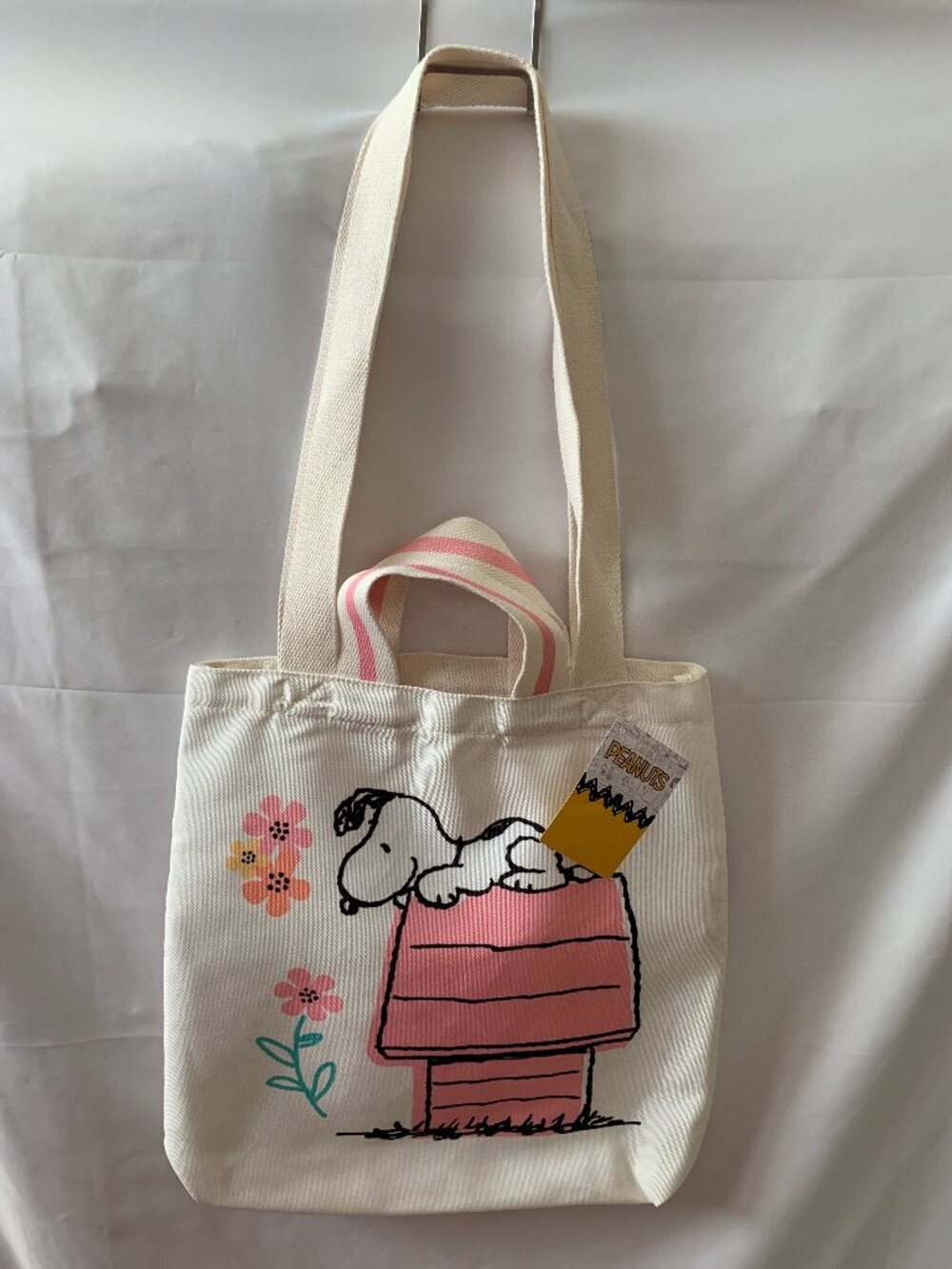 PEANUTS Snoopy Book Tote Bag with Multi Handles  in Ivory